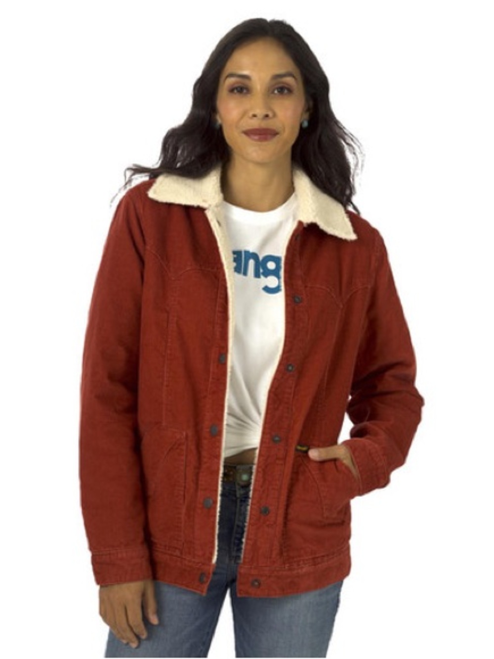 Wrangler Corduroy Sherpa Lined Western Jacket Womens Size M